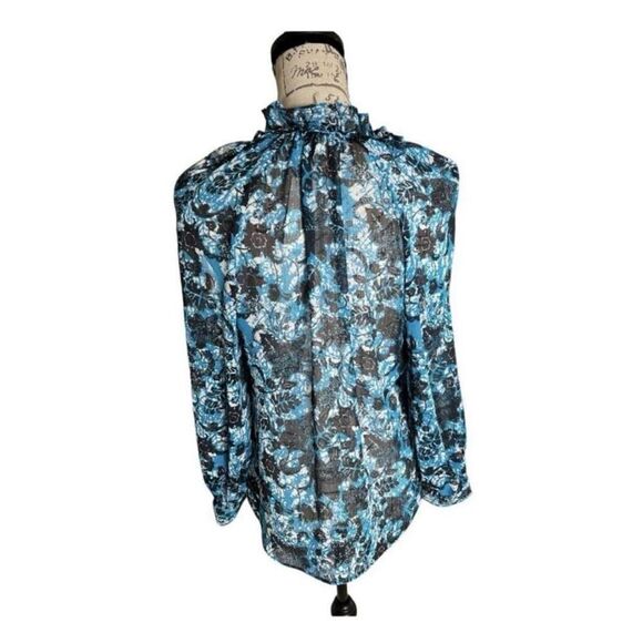 ✨Sheer Printed Peasant Sz. Small Blouse Anthropologie✨ - Picture 11 of 15